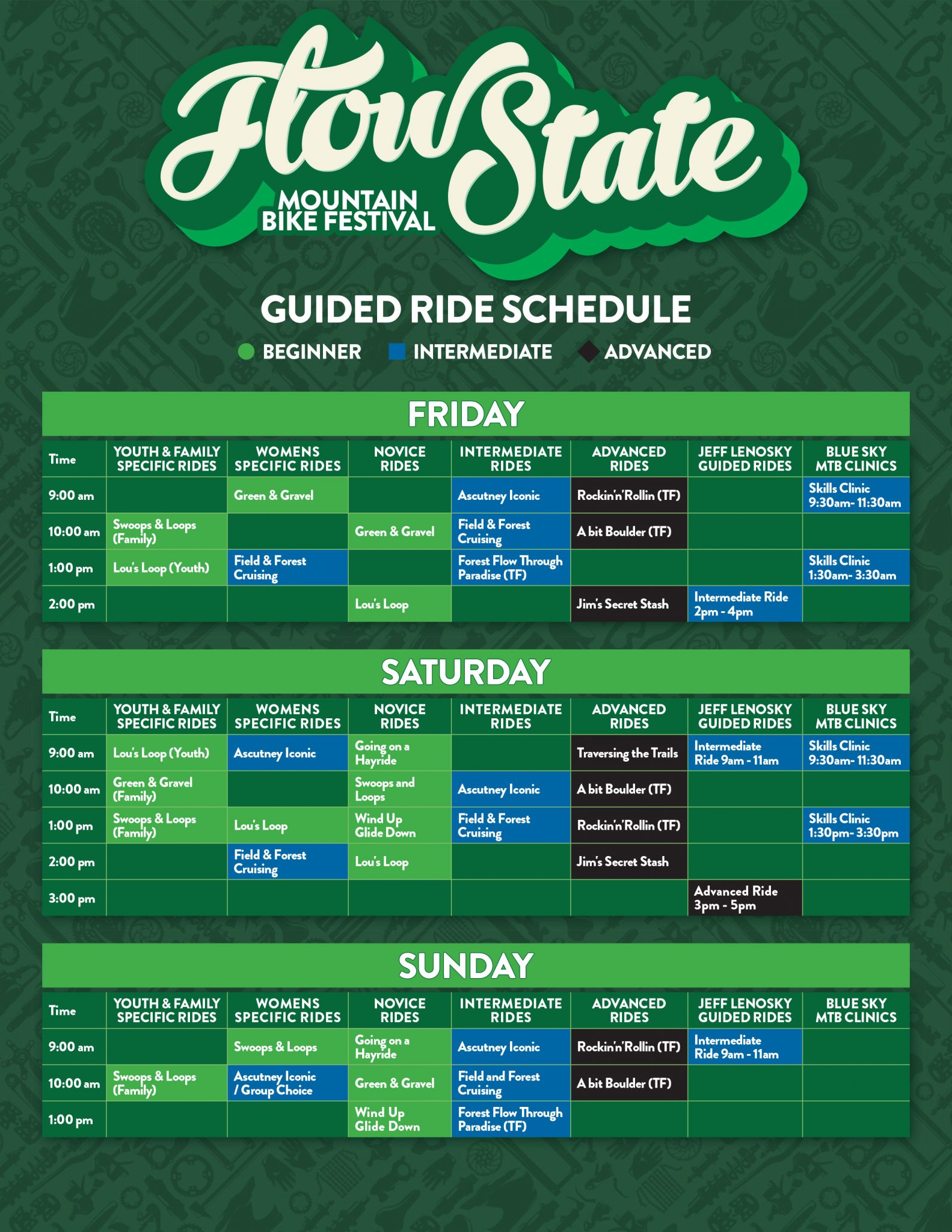 Flow Fest Vermont Guided Ride Schedule Vermont Mountain Bike Festival